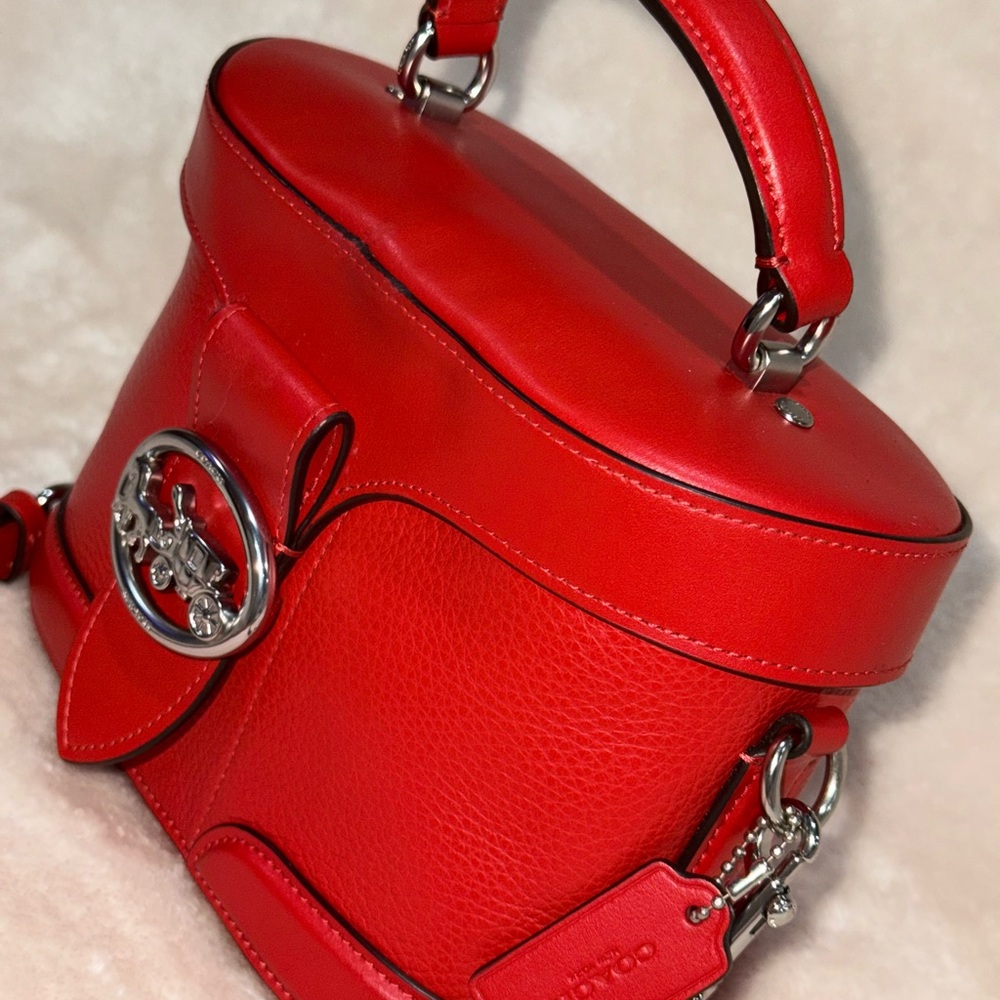 Valentines Coach Georgie Gem Cherry 🍒 Red Bright Poppy Crossbody Bag Purse 5503 - Picture 5 of 16